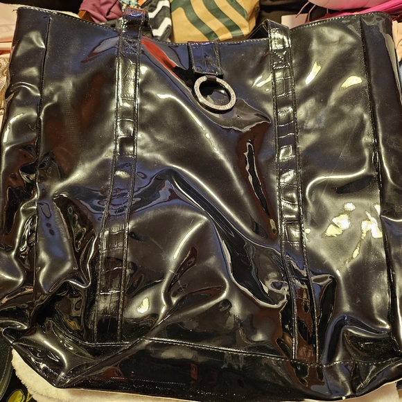 A used black patent Yankee Candle tote - Picture 1 of 6